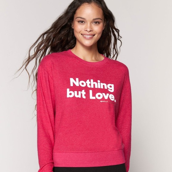 NWT Spiritual Gangster Nothing But Love Savasana Sweater Pink - Picture 4 of 9